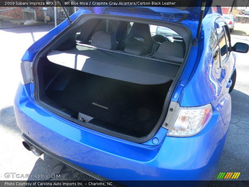 WR Blue Mica / Graphite Gray Alcantara/Carbon Black Leather 2009 Subaru Impreza WRX STi