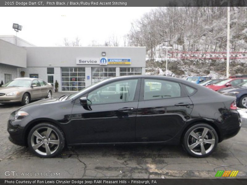 Pitch Black / Black/Ruby Red Accent Stitching 2015 Dodge Dart GT
