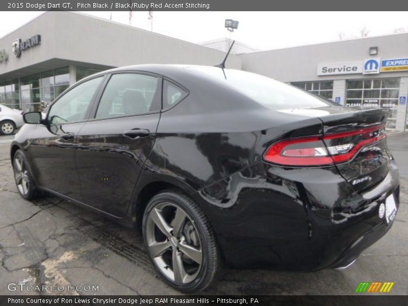 Pitch Black / Black/Ruby Red Accent Stitching 2015 Dodge Dart GT