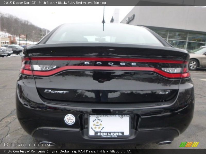 Pitch Black / Black/Ruby Red Accent Stitching 2015 Dodge Dart GT