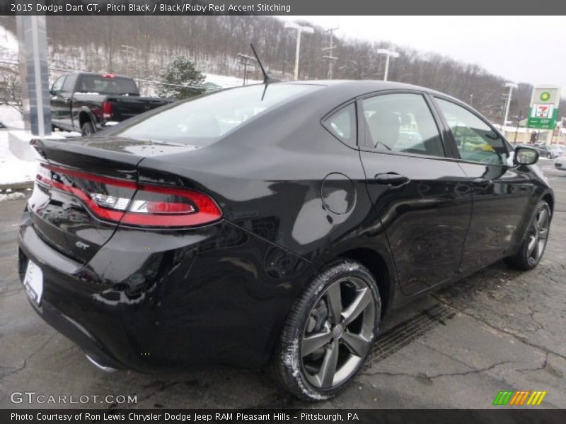Pitch Black / Black/Ruby Red Accent Stitching 2015 Dodge Dart GT
