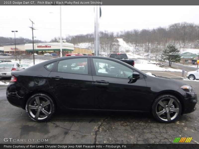 Pitch Black / Black/Ruby Red Accent Stitching 2015 Dodge Dart GT