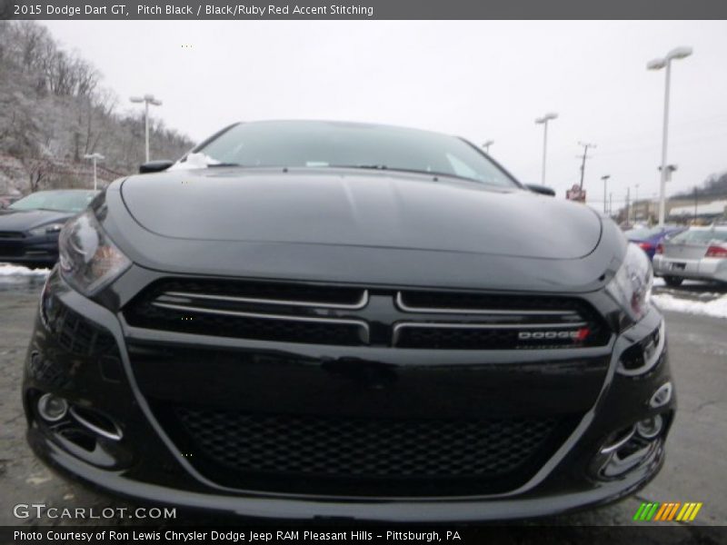 Pitch Black / Black/Ruby Red Accent Stitching 2015 Dodge Dart GT