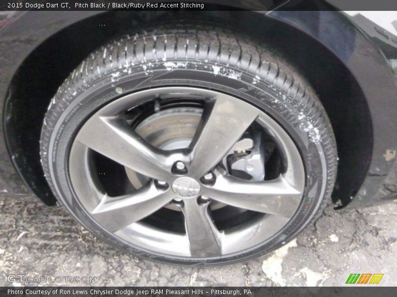 Pitch Black / Black/Ruby Red Accent Stitching 2015 Dodge Dart GT