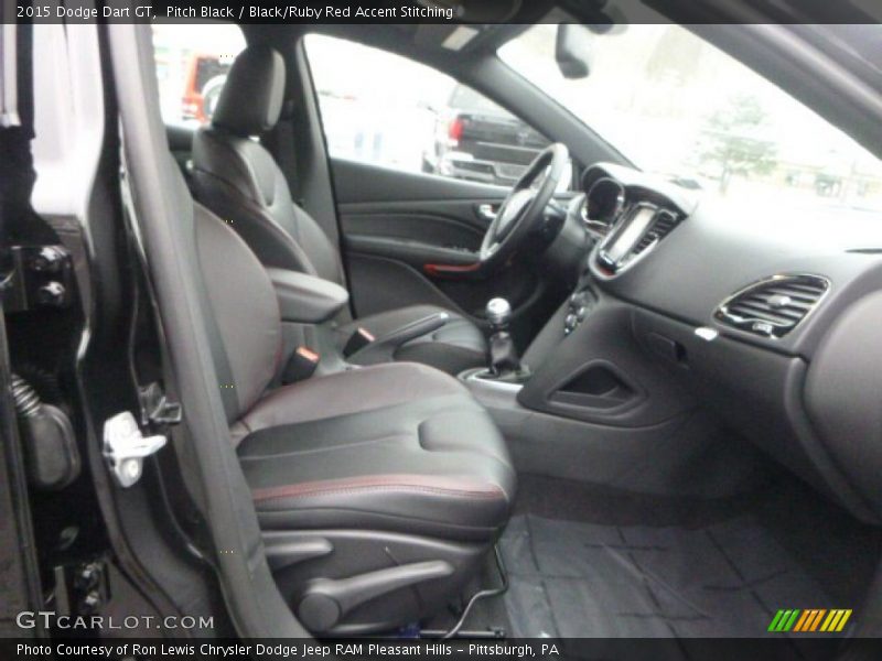 Pitch Black / Black/Ruby Red Accent Stitching 2015 Dodge Dart GT