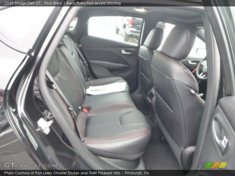 Pitch Black / Black/Ruby Red Accent Stitching 2015 Dodge Dart GT