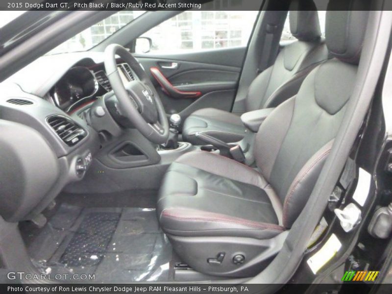 Pitch Black / Black/Ruby Red Accent Stitching 2015 Dodge Dart GT