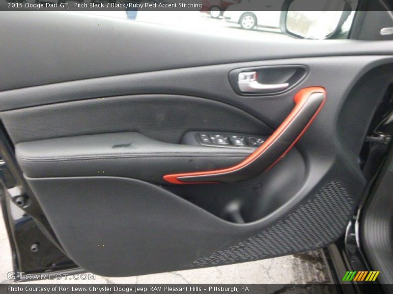 Pitch Black / Black/Ruby Red Accent Stitching 2015 Dodge Dart GT