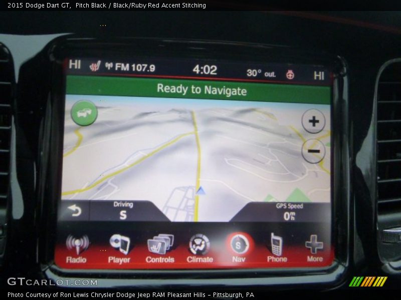 Pitch Black / Black/Ruby Red Accent Stitching 2015 Dodge Dart GT