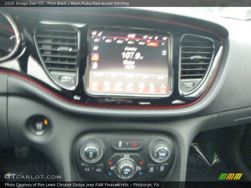 Pitch Black / Black/Ruby Red Accent Stitching 2015 Dodge Dart GT
