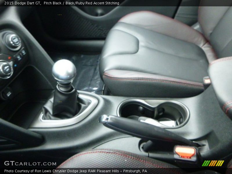Pitch Black / Black/Ruby Red Accent Stitching 2015 Dodge Dart GT