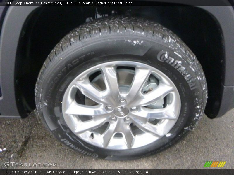True Blue Pearl / Black/Light Frost Beige 2015 Jeep Cherokee Limited 4x4