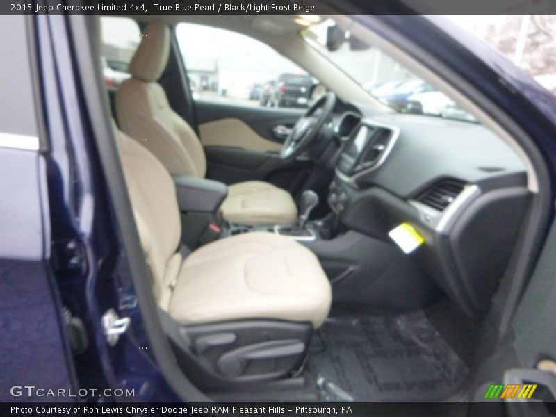 True Blue Pearl / Black/Light Frost Beige 2015 Jeep Cherokee Limited 4x4
