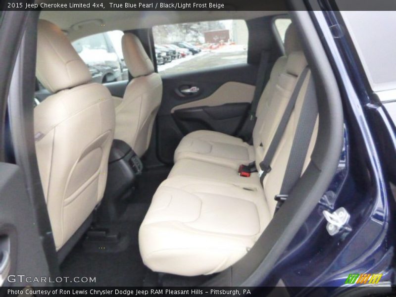 True Blue Pearl / Black/Light Frost Beige 2015 Jeep Cherokee Limited 4x4