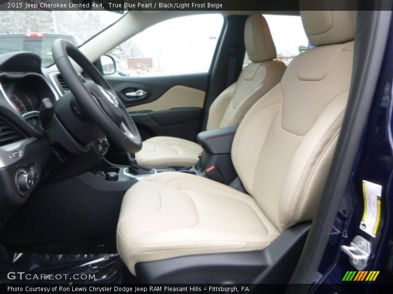 True Blue Pearl / Black/Light Frost Beige 2015 Jeep Cherokee Limited 4x4