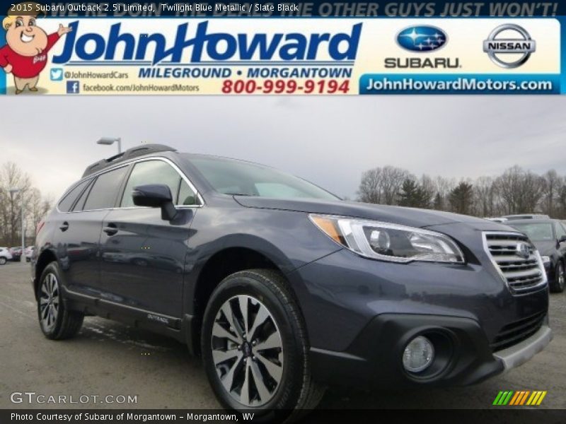 Twilight Blue Metallic / Slate Black 2015 Subaru Outback 2.5i Limited