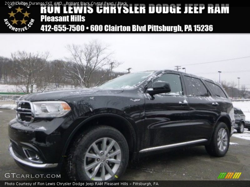 Brilliant Black Crystal Pearl / Black 2015 Dodge Durango SXT AWD