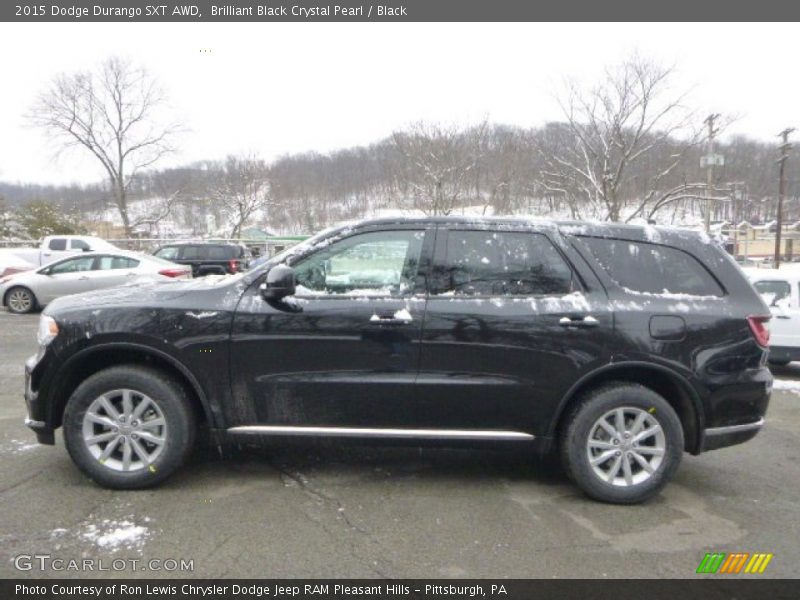 Brilliant Black Crystal Pearl / Black 2015 Dodge Durango SXT AWD
