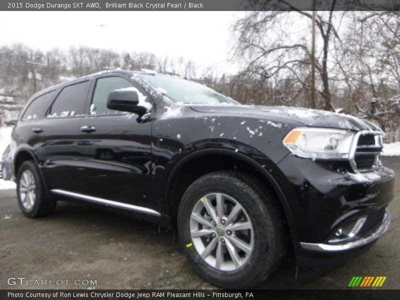Brilliant Black Crystal Pearl / Black 2015 Dodge Durango SXT AWD