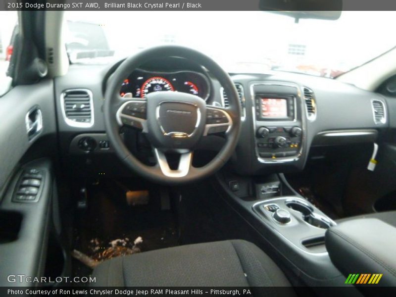 Brilliant Black Crystal Pearl / Black 2015 Dodge Durango SXT AWD