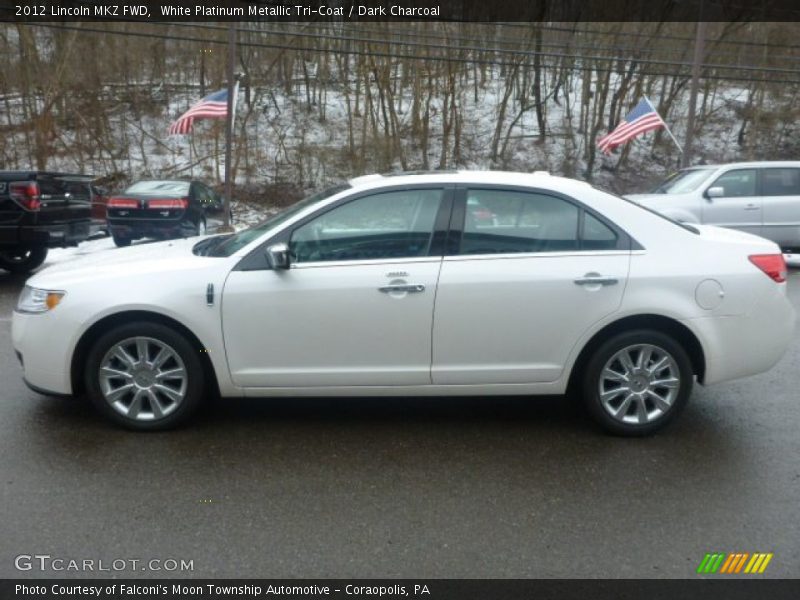 White Platinum Metallic Tri-Coat / Dark Charcoal 2012 Lincoln MKZ FWD