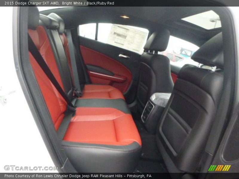 Bright White / Black/Ruby Red 2015 Dodge Charger SXT AWD