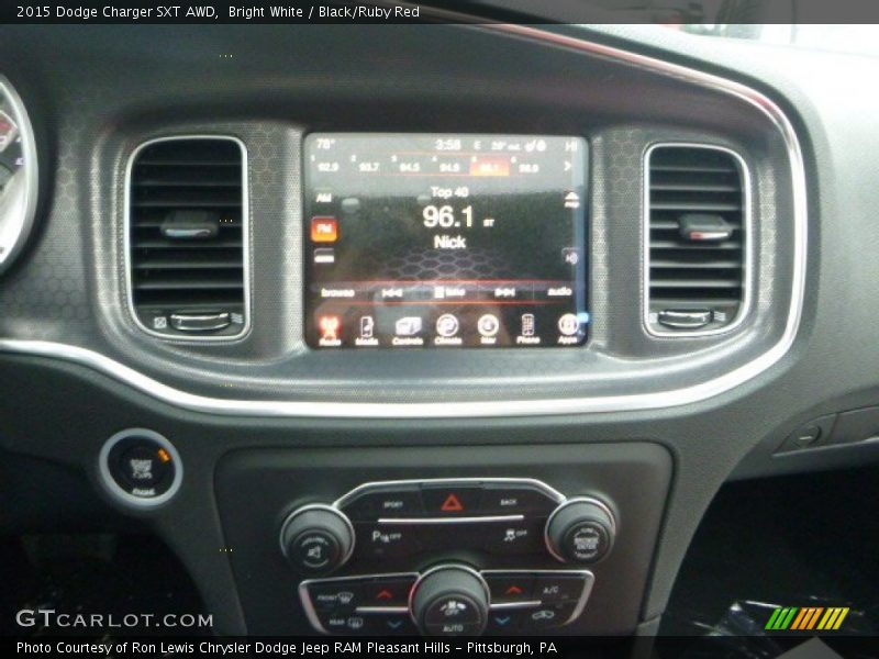 Bright White / Black/Ruby Red 2015 Dodge Charger SXT AWD