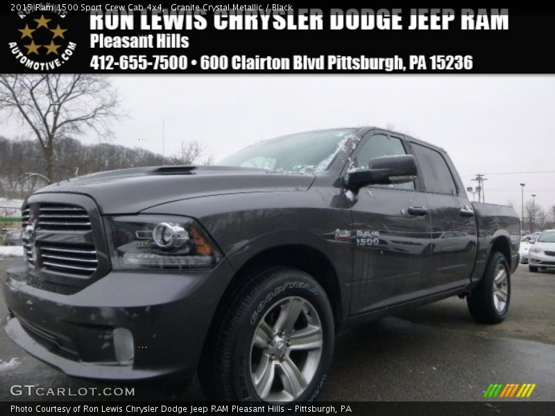 Granite Crystal Metallic / Black 2015 Ram 1500 Sport Crew Cab 4x4