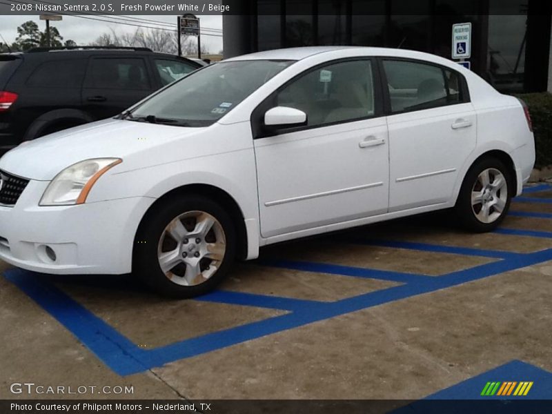 Fresh Powder White / Beige 2008 Nissan Sentra 2.0 S