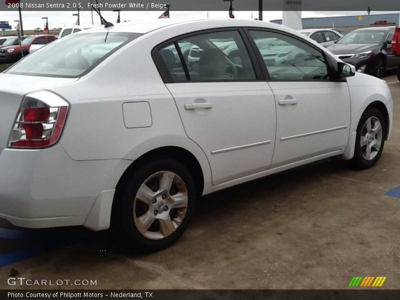 Fresh Powder White / Beige 2008 Nissan Sentra 2.0 S