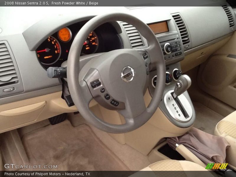 Fresh Powder White / Beige 2008 Nissan Sentra 2.0 S