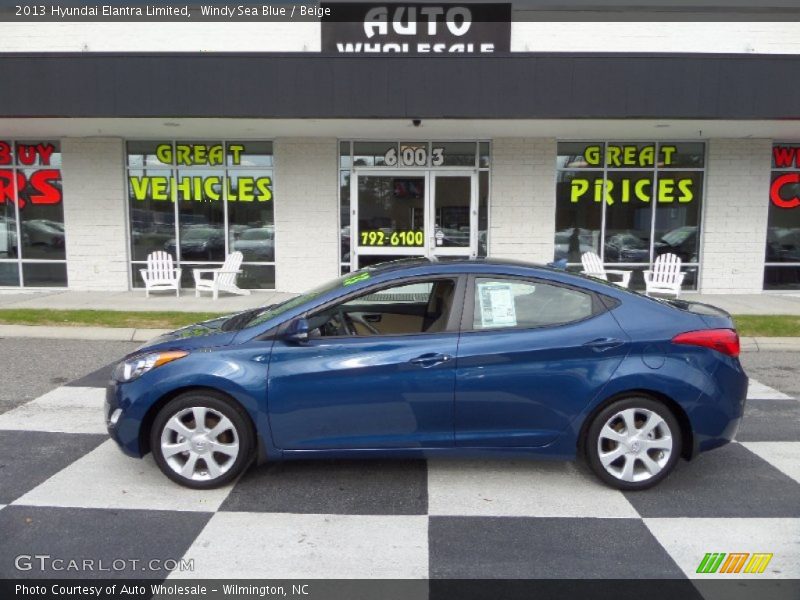 Windy Sea Blue / Beige 2013 Hyundai Elantra Limited
