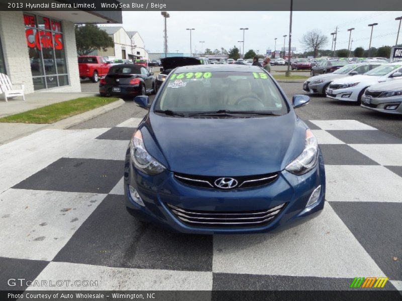 Windy Sea Blue / Beige 2013 Hyundai Elantra Limited