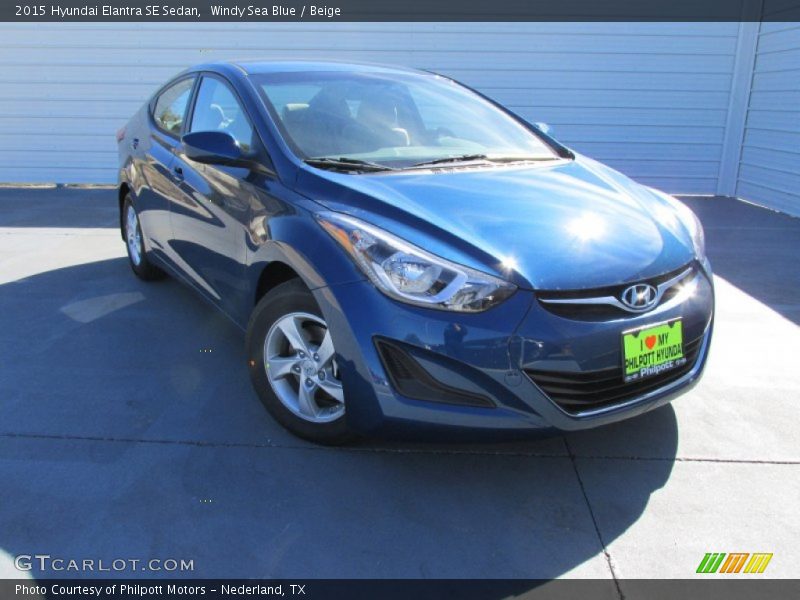 Windy Sea Blue / Beige 2015 Hyundai Elantra SE Sedan