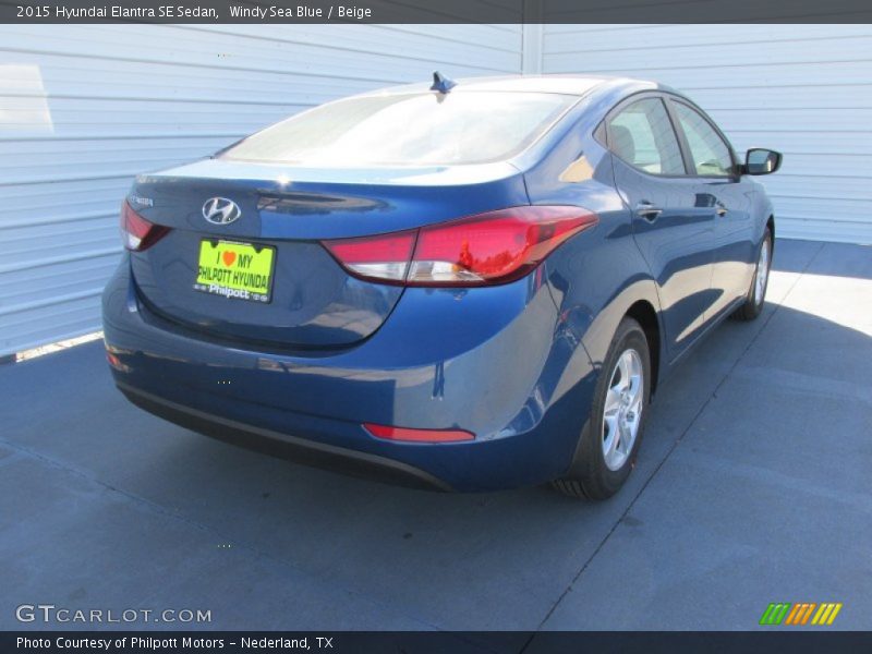 Windy Sea Blue / Beige 2015 Hyundai Elantra SE Sedan