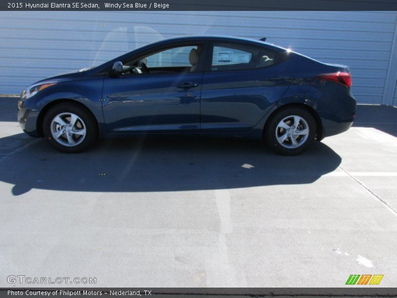 Windy Sea Blue / Beige 2015 Hyundai Elantra SE Sedan