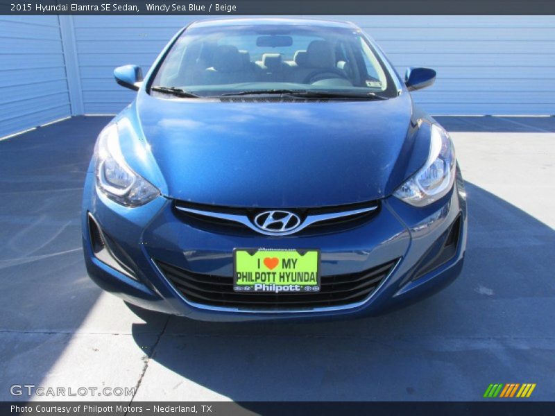 Windy Sea Blue / Beige 2015 Hyundai Elantra SE Sedan