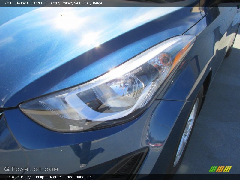 Windy Sea Blue / Beige 2015 Hyundai Elantra SE Sedan