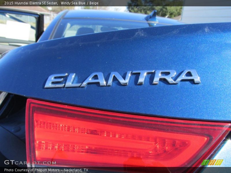 Windy Sea Blue / Beige 2015 Hyundai Elantra SE Sedan