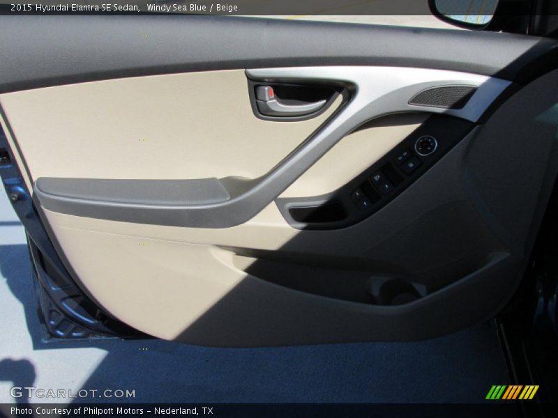 Windy Sea Blue / Beige 2015 Hyundai Elantra SE Sedan