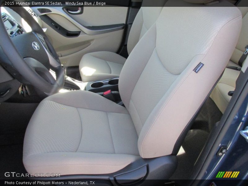 Windy Sea Blue / Beige 2015 Hyundai Elantra SE Sedan