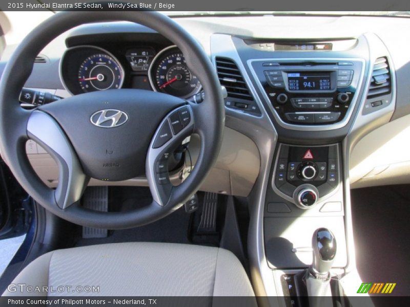 Windy Sea Blue / Beige 2015 Hyundai Elantra SE Sedan