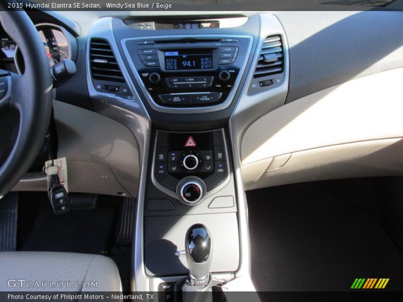 Windy Sea Blue / Beige 2015 Hyundai Elantra SE Sedan