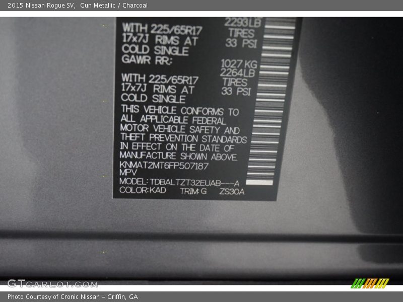 Gun Metallic / Charcoal 2015 Nissan Rogue SV