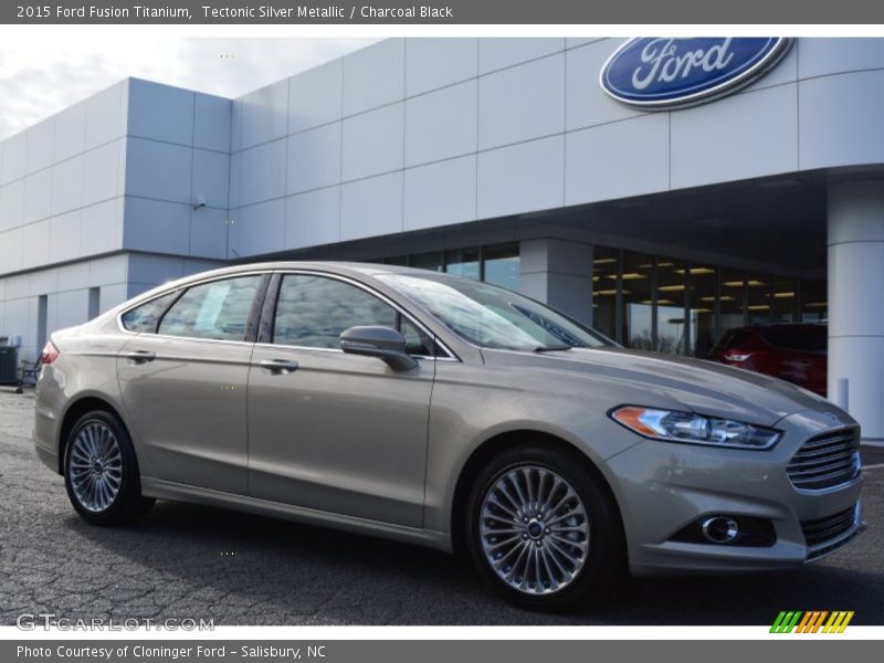 Tectonic Silver Metallic / Charcoal Black 2015 Ford Fusion Titanium