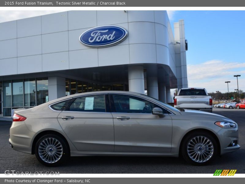 Tectonic Silver Metallic / Charcoal Black 2015 Ford Fusion Titanium