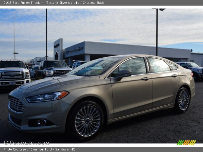Tectonic Silver Metallic / Charcoal Black 2015 Ford Fusion Titanium