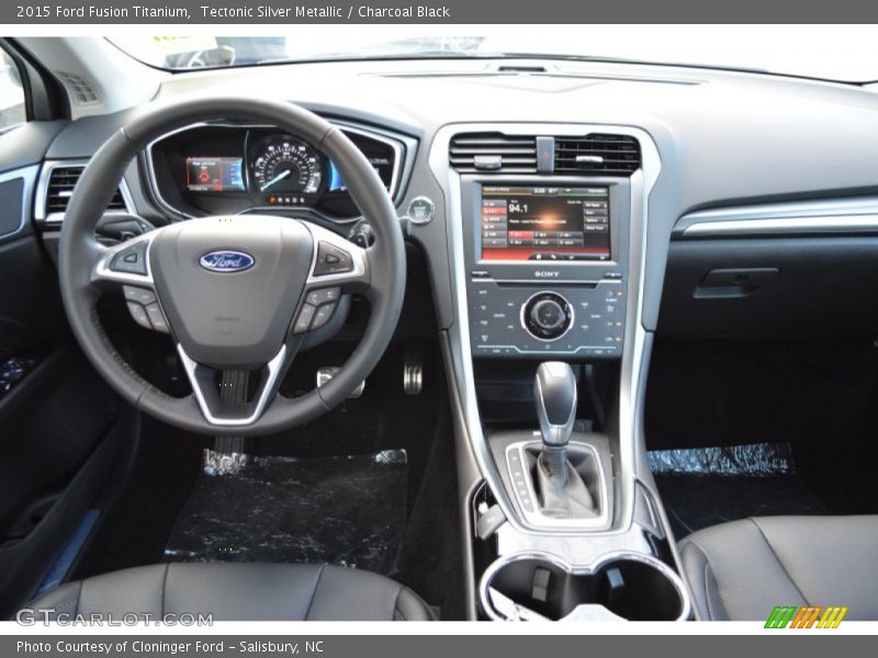 Tectonic Silver Metallic / Charcoal Black 2015 Ford Fusion Titanium