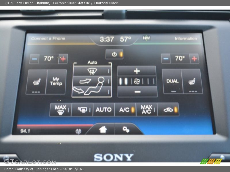 Tectonic Silver Metallic / Charcoal Black 2015 Ford Fusion Titanium