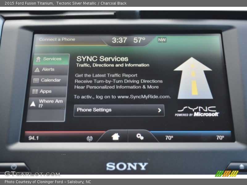 Tectonic Silver Metallic / Charcoal Black 2015 Ford Fusion Titanium